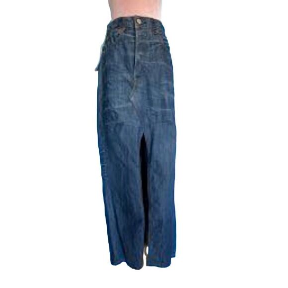 NEW SAMPLE Reconstructed in the USA RE/DONE x LEVI'S Long Denim Skirt Button 24 - Picture 1 of 13